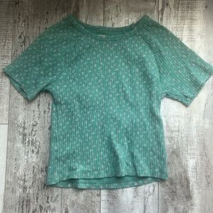 American Eagle green floral crop top